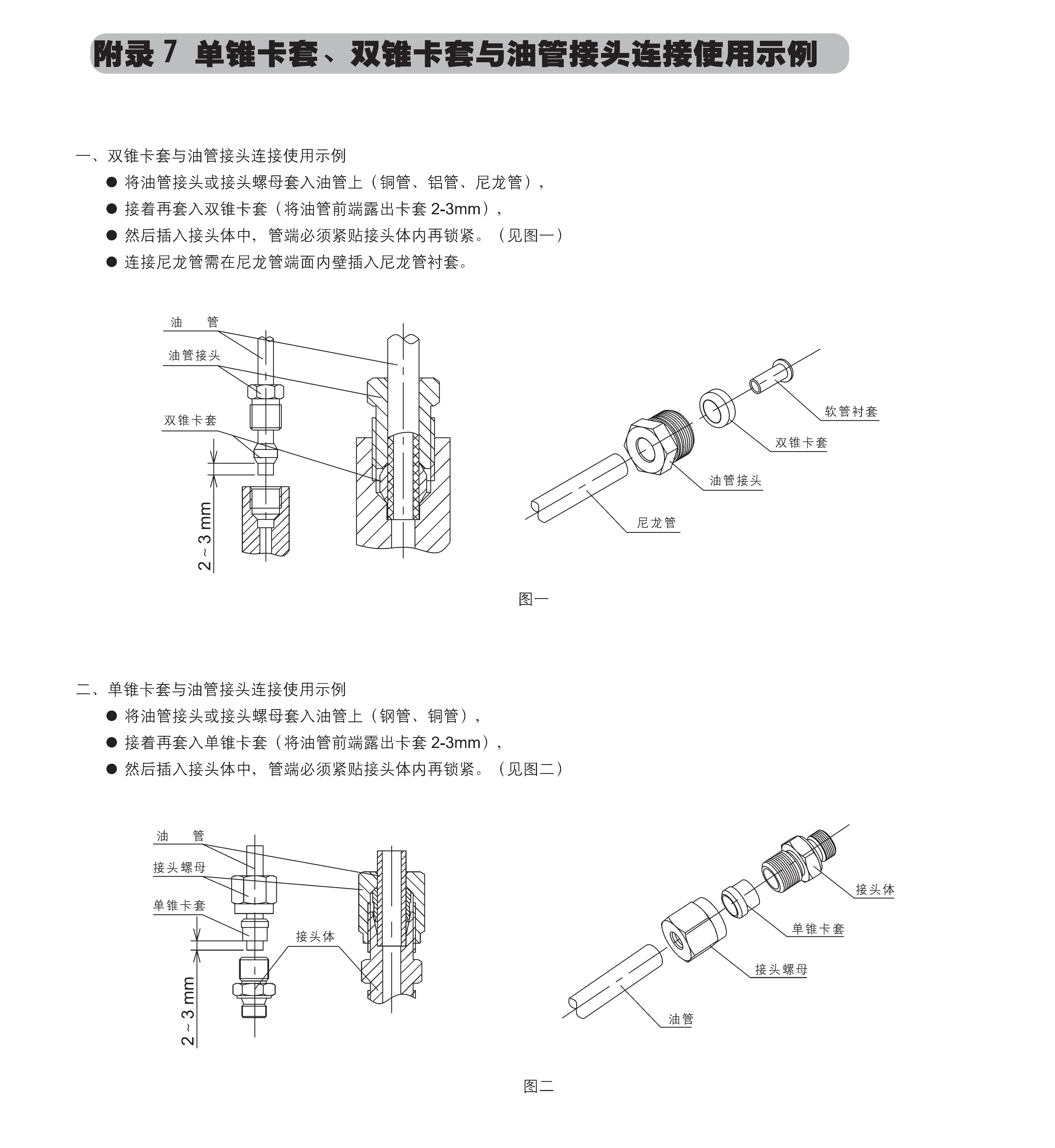 單錐卡套、雙錐卡套與油管接頭連接使用示例.png