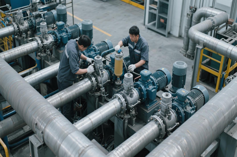 機械潤滑泵及配管選擇、試機